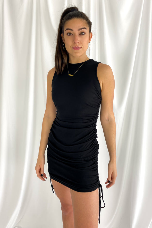 All Nighter Ruched Dress | Black - We’re About That
