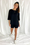 No Rules Boyfriend Tee and Biker Short Set | Black - We’re About That