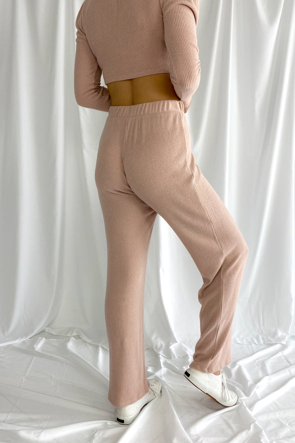 Madison Ribbed Lounge Set | Dusty Pink - We’re About That