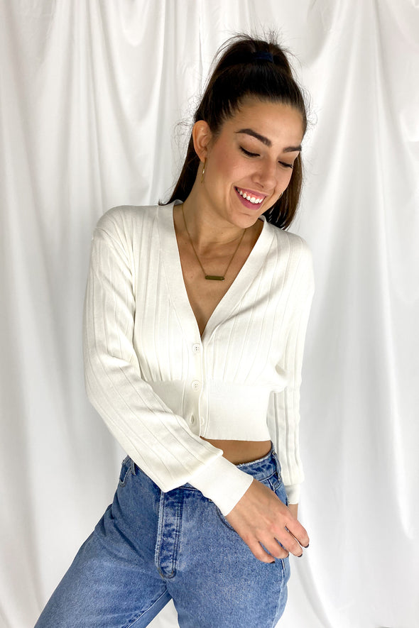 Maybe Tomorrow Cardigan | White - We’re About That