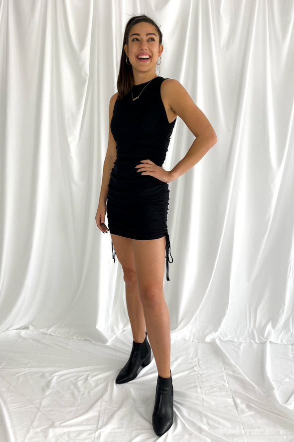 All Nighter Ruched Dress | Black - We’re About That