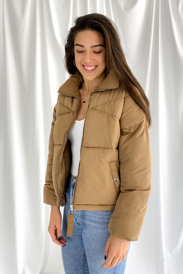 Golden Coast Puffer Jacket | Camel - We’re About That