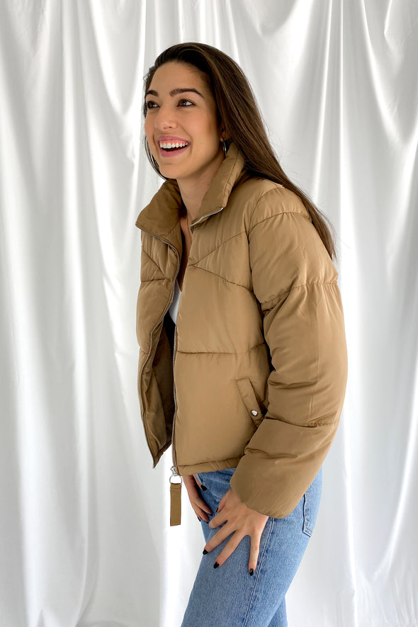 Golden Coast Puffer Jacket | Camel - We’re About That