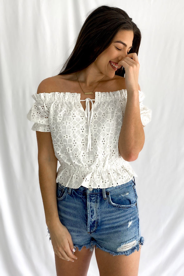 Love Story Off The Shoulder Top | Ivory - We’re About That