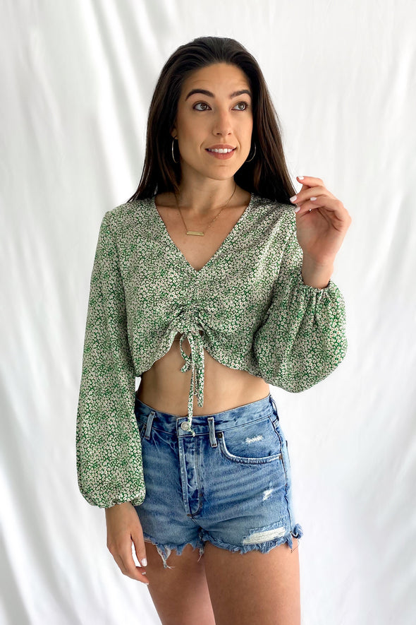 Garden State Ruched Top | Earth Green - We’re About That