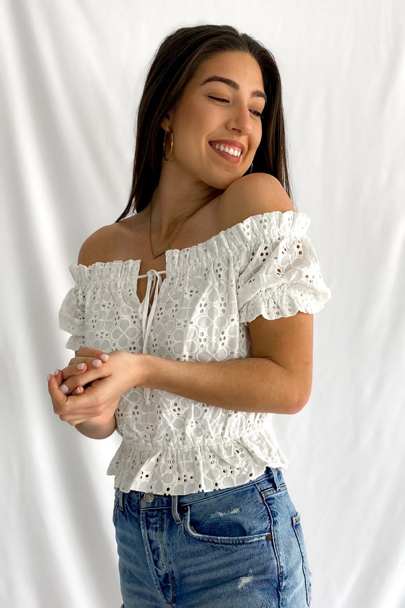 Love Story Off The Shoulder Top | Ivory - We’re About That