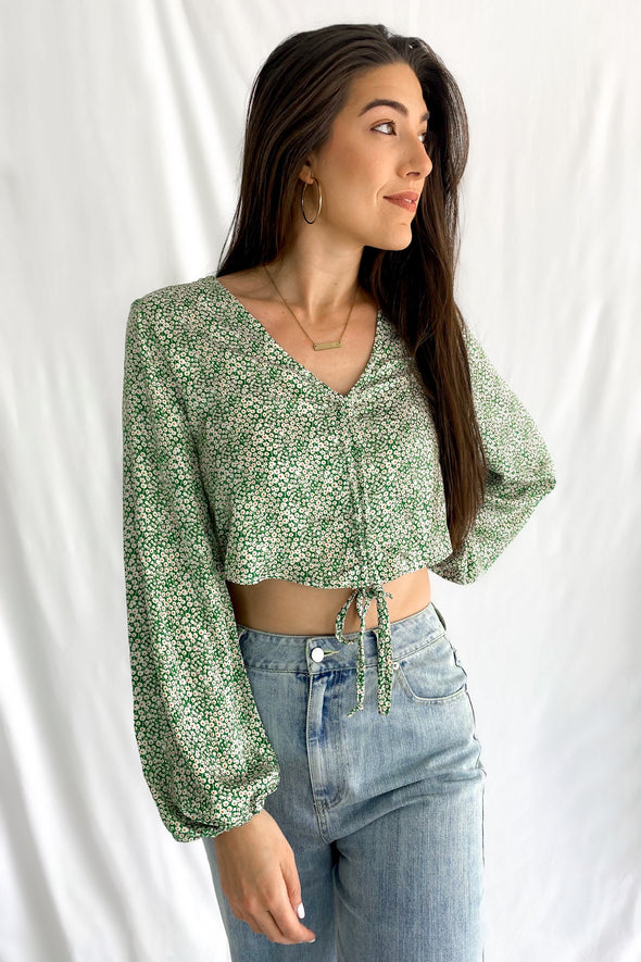 Garden State Ruched Top | Earth Green - We’re About That