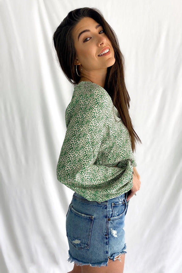 Garden State Ruched Top | Earth Green - We’re About That